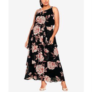 City Chic Womens Trendy Plus Size Imperial Bloom Maxi Dress